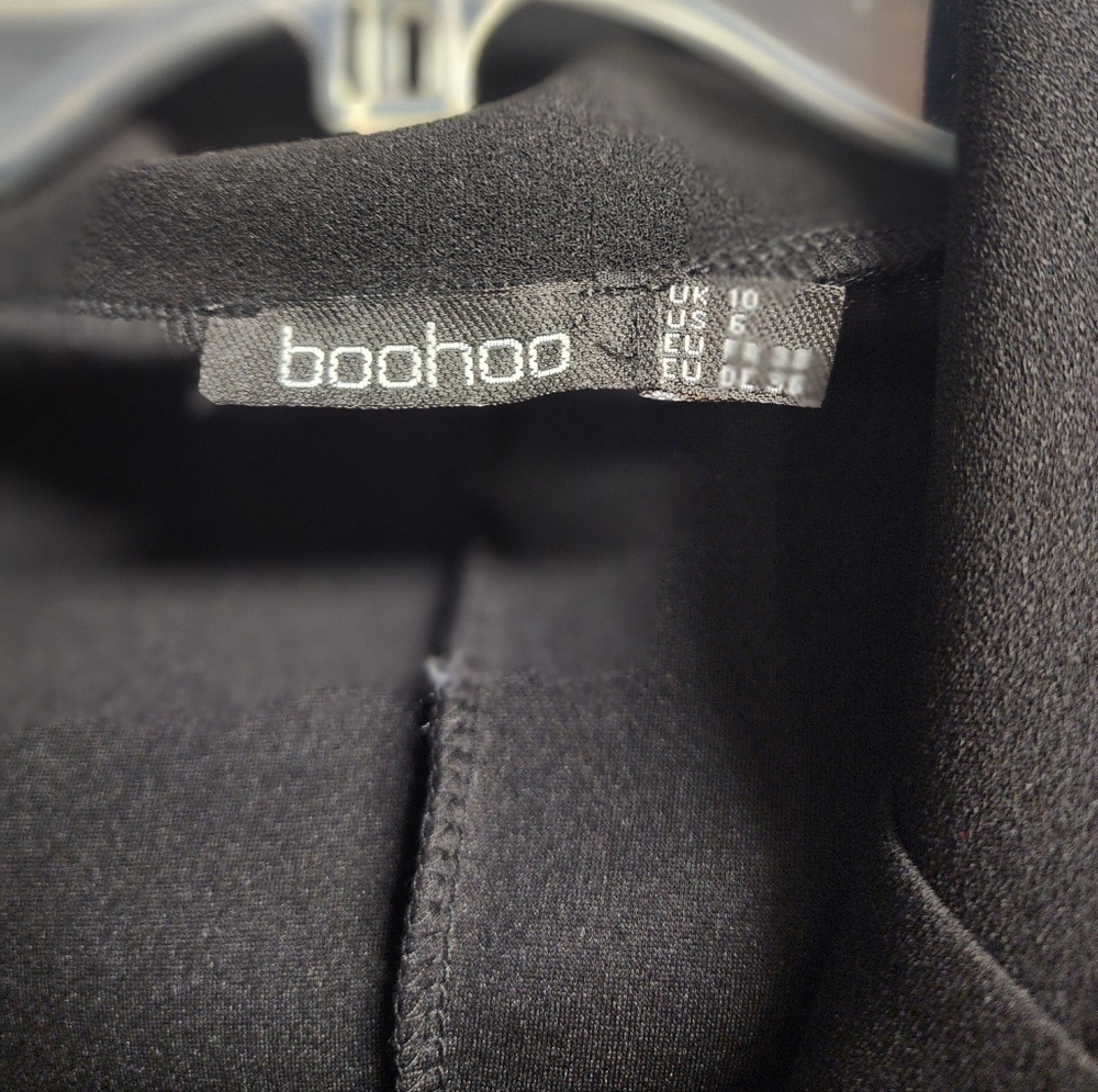 Boohoo Classic Black Blazer Dress Long Sleeve, Old Money